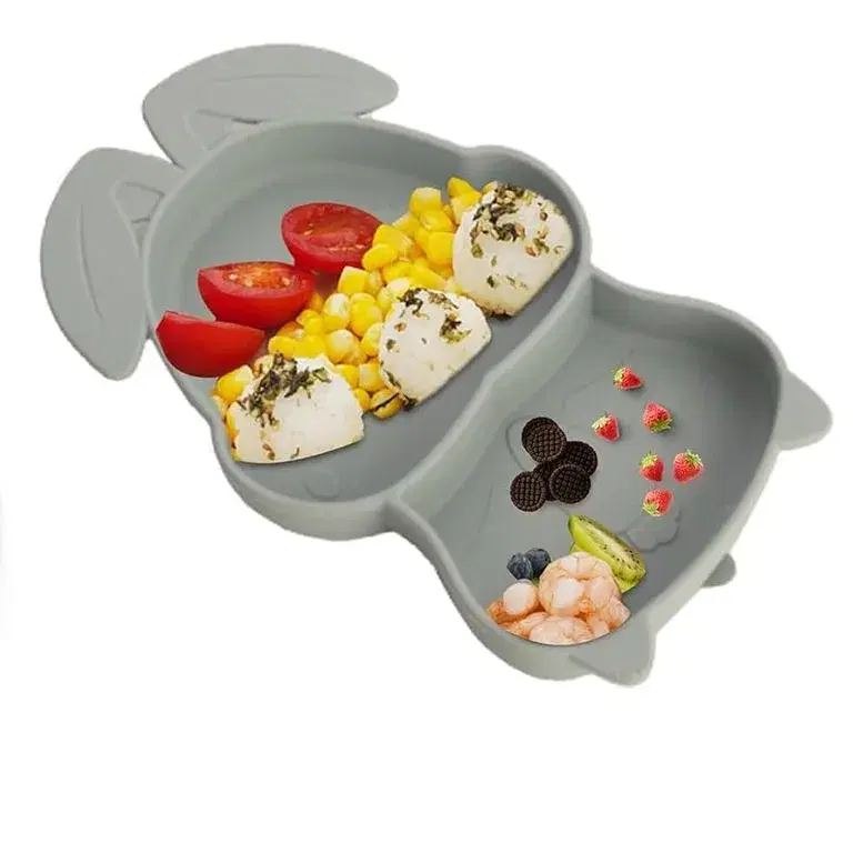 Set de Silicona para Bebé Modelo Conejito con Cubiertos, Sorbete y Cepillo de Limpieza