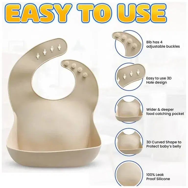 Set de Alimentación de Silicona para Bebé Diseño Elefante: Plato + Bowl + Babero + Vaso (Verde)