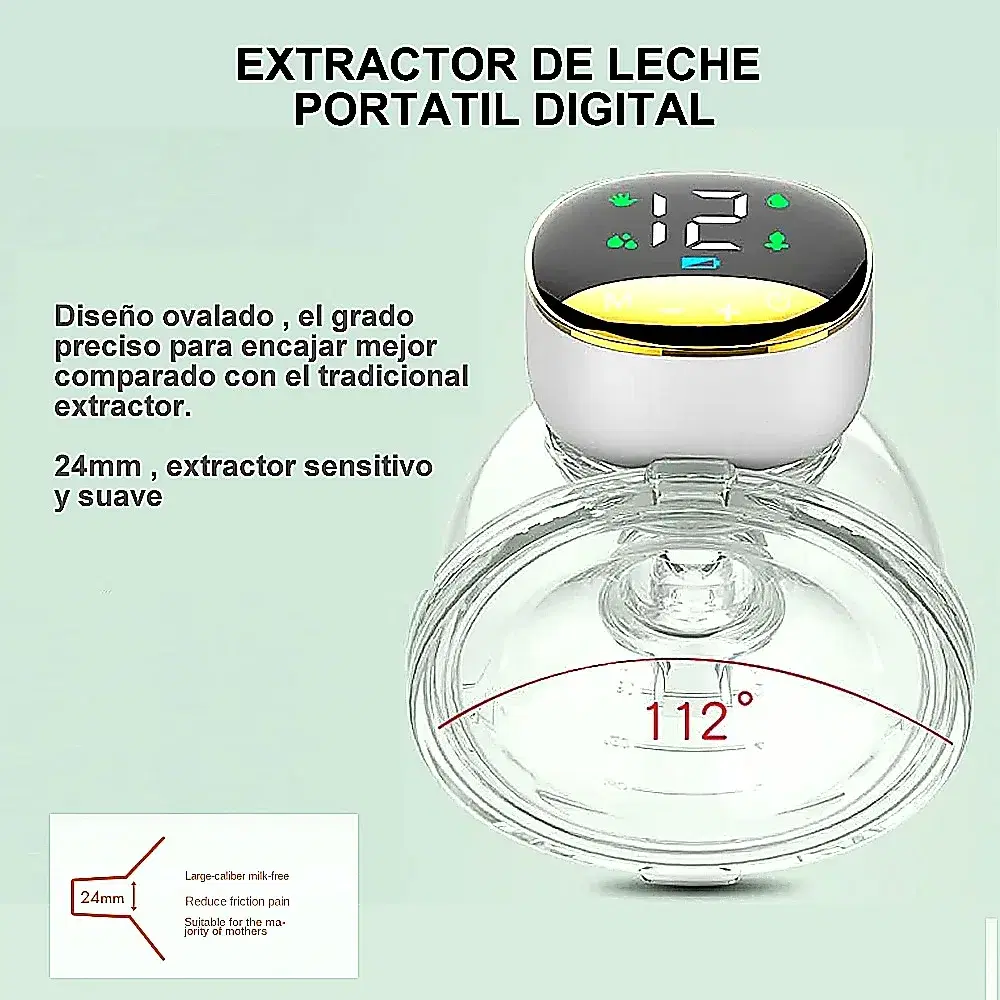 Extractor de Leche Portátil Recargable con Display | Manos Libres y Ultra Liviano